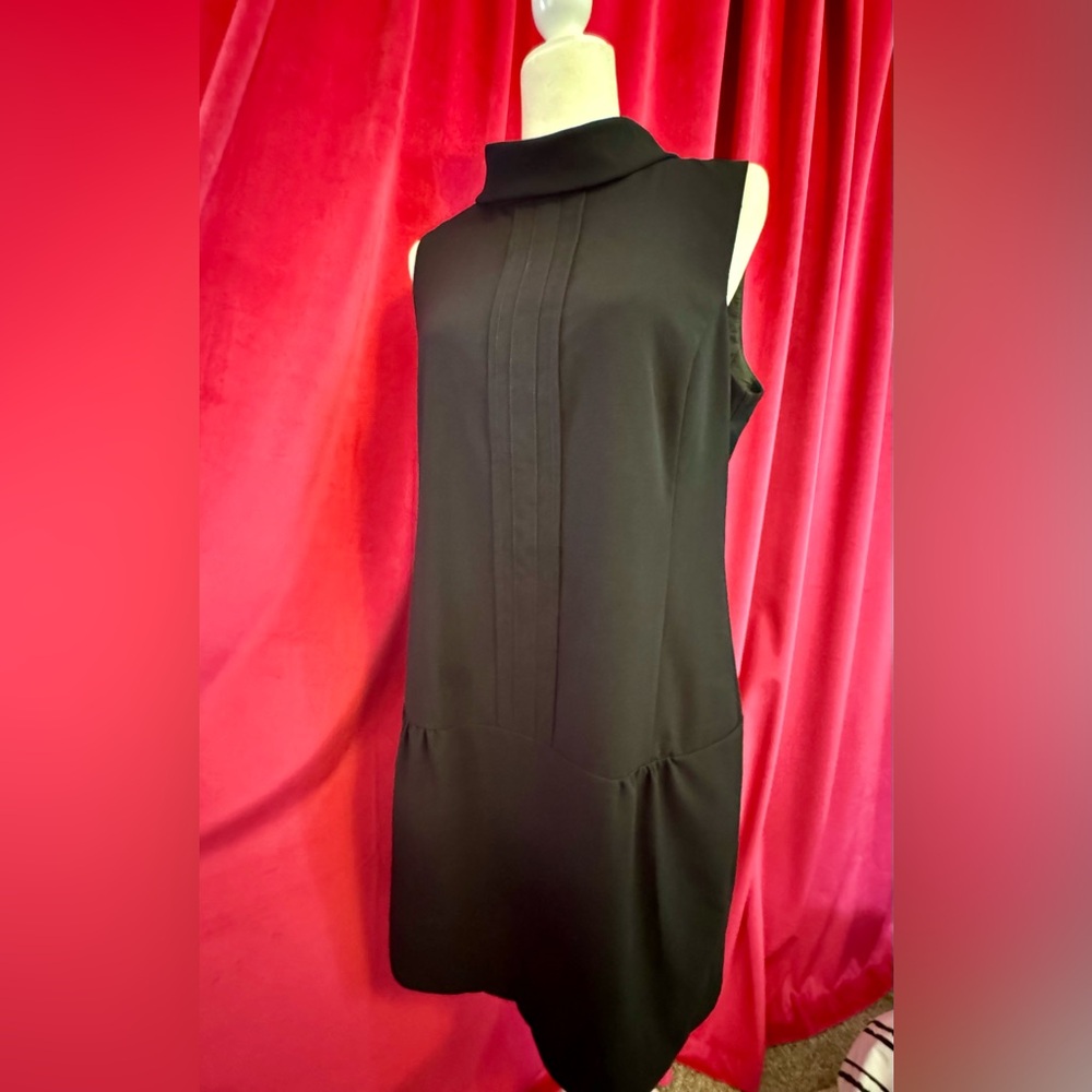 Drop Waist Little Black Dress With Pockets, Size 14